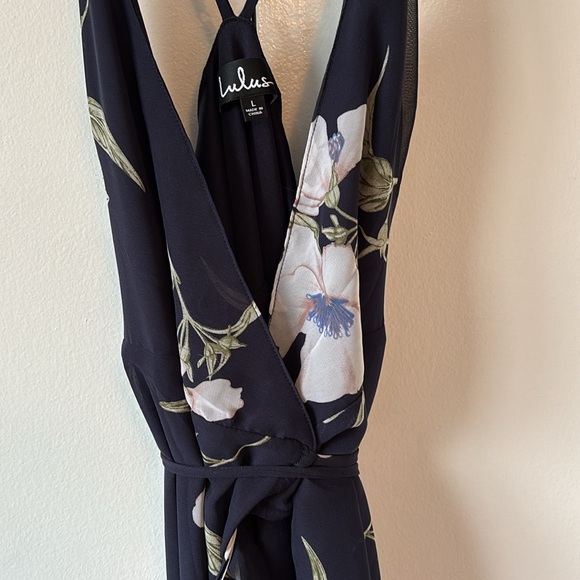 Lulu’s Navy Blue Floral Wrap Tie Front Maxi Dress - Picture 6 of 9